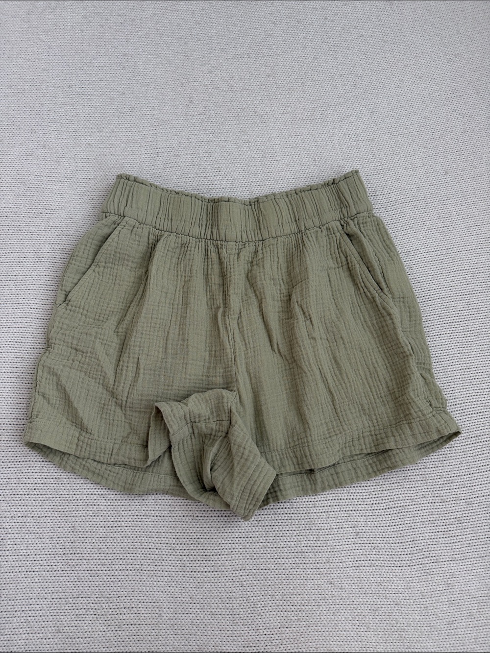 J Crew 100% Cotton Gauzy Shorts Green Size Small